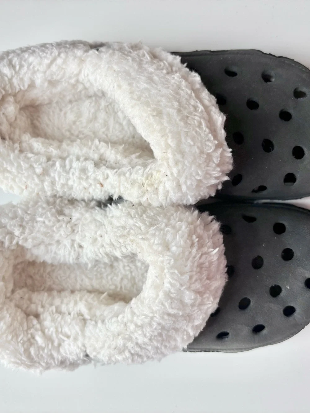 Kids Cozy Lined Clog Slip-Ons in Black and White